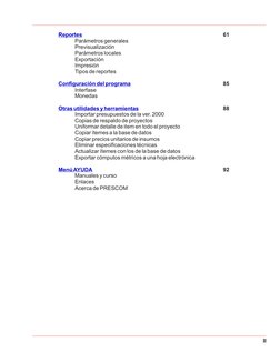 Reportes
Configuración del programa
Otras utilidades y herramientas
Menú AYUDA
61
Parámetros generales
Previsualización
Parám
