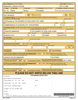 Date most recent passport book was issued 
or approximate date you applied (mm/dd/yyyy)
If yes, complete the remaining items