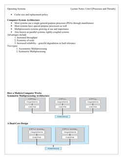 Operating Systems 
                           Lecture Notes: Unit-I [Processes and Threads]
•
Cache size and replacement poli