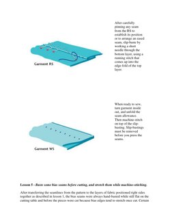 After carefully 
pinning any seam 
from the RS to 
establish its position 
or to arrange an eased 
seam, slip-baste by 
wo