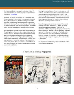 2 
 
On his own, LaBarbera is a laughing stock, an object of 
amusement in the gay community who has given him the 
moniker o