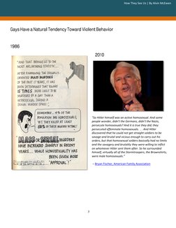7 
 
 
Gays Have a Natural Tendency Toward Violent Behavior 
 
1986 
 
 
 
 
 
 
 
    2010 
 
"So Hitler himself was an acti