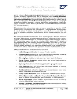 SAP® Standard Solution Documentation 
 
for Custom Development 
 
port for end users. Business process operations covers t