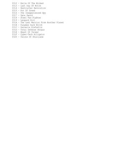 0312 - Exile Of The Wicked
0313 - Last Day Of Witch
0314 - Restructer Revolution
0315 - Pot Of Greed
0316 - The Inexperienced