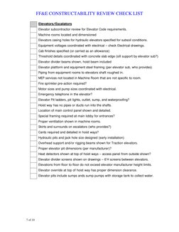 FF&E Constructability Review Checklist | PDF | Ceiling | Elevator