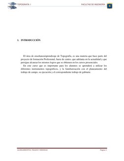 TOPOGRAFÍA  I                                                                                                    FACULTAD DE