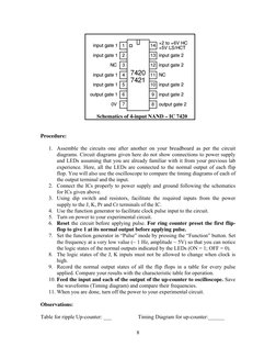 8 
 
 
 
 
 
 
 
 
 
 
 
 
 
 
 
Procedure: 
1. Assemble the circuits one after another on your breadboard as per the circuit