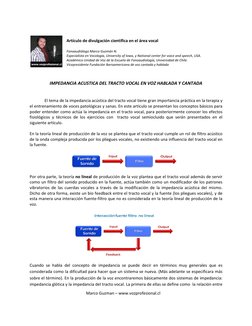 Marco Guzman – www.vozprofesional.cl 
 
 
 
 
 
IMPEDANCIA ACUSTICA DE