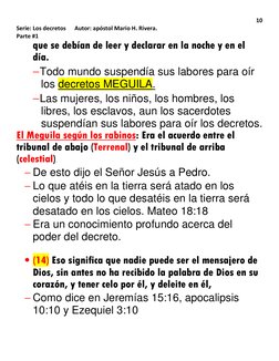 10 
Serie: Los decretos      Autor: apóstol Mario H. Rivera. 
Parte #1 
que se debían de leer y declarar en la noche y en el