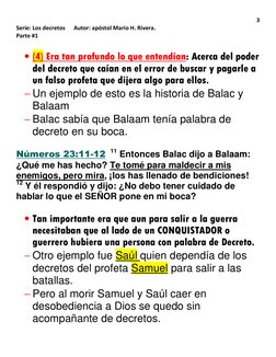 3 
Serie: Los decretos      Autor: apóstol Mario H. Rivera. 
Parte #1 
 
• (4) Era tan profundo lo que entendían: Acerca del