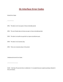 GL Interface Error Codes Overview | PDF | Currency | Data Management