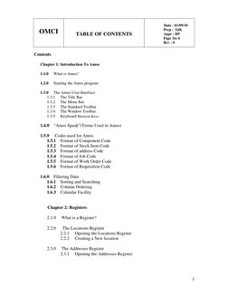 OMCI 
 
TABLE OF CONTENTS