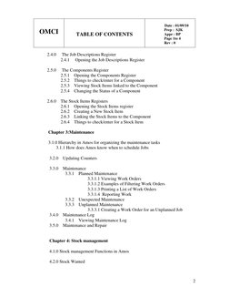 OMCI 
 
TABLE OF CONTENTS