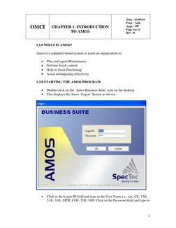 OMCI 
 
 
CHAPTER 1: INTRODUCTION   
TO AMOS 
                   Date : 01/09/10 
Prep :  SJK 
Appr : BP 
Page 1