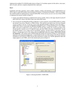 implement the modiﬁed 32 x 8 RAM module shown in Figure 1b. It includes registers for the address, data input,
and write port