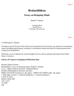 Daniel C. Dennett - Brainchildren (Essays On Designing Minds