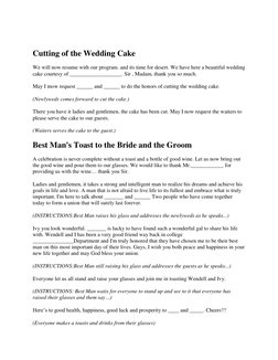 Cutting of the Wedding Cake 
We will now resume with our program. and its time for desert. We have here a beautiful wedding