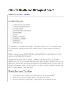 Understanding Clinical vs Biological Death | PDF | Death | Medicine