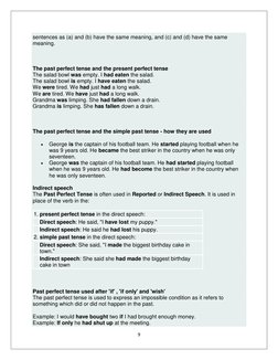 9 
 
sentences as (a) and (b) have the same meaning, and (c) and (d) have the same 
meaning. 
  
The past perfect tense and t