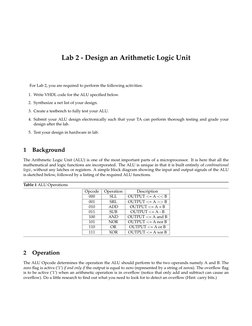 32-Bit ALU Design in VHDL Lab 2 | PDF | Vhdl | Computer Engineering