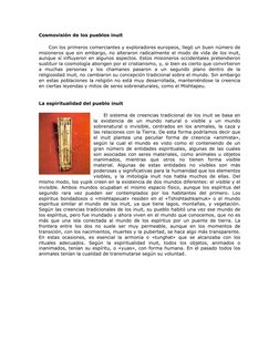 Cosmovisión de los pueblos inuit 
      Con los primeros comerciantes y exploradores europeos, llegó un buen número de 
misio