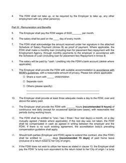 Standard FDW Employment Contract Template | PDF | Employment | Salary