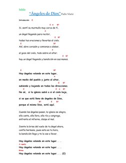 Salida 
“Ángeles de Dios” Padre Mario 
 
Introducción:   E 
 
                                           E  A     B7 
Si,