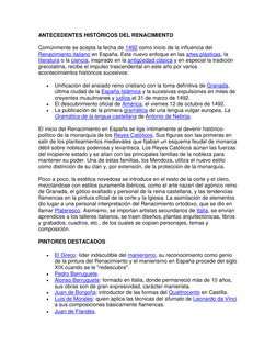 ANTECEDENTES HISTÓRICOS DEL RENACIMIENTO 
Comúnmente se acepta la fecha de 1492 como inicio de la influencia del 
Renacimient