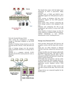 Network Attached Storage (NAS) 
After seeing the consequences of binding 
storage to individual computers in the DAS 
m