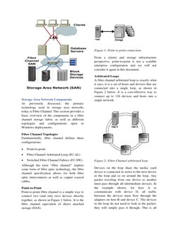 Storage Area Network Components 
As 
previously 
discussed, 
the 
primary 
technology used in storage area networks 
toda