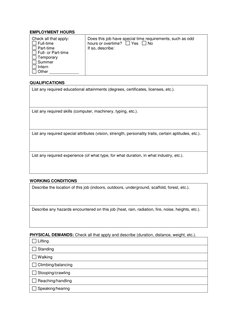 Part Time Employment Description.pdf Job Description Form Template | PDF | Career & Growth