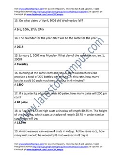 ThoughtWorks Placement Aptitude Questions | PDF | Teaching Mathematics