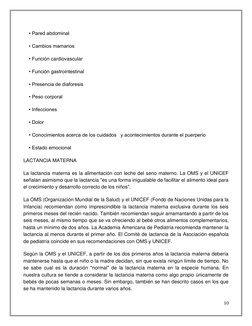 10 
 
    • Pared abdominal 
    • Cambios mamarios 
    • Función cardiovascular 
    • Función gastrointestinal 
    • Pres