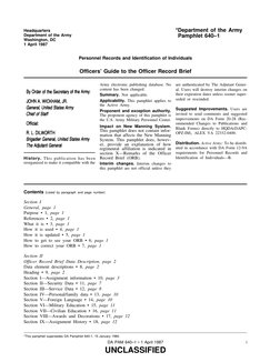 Officer Record Brief Guide for Army Officers | PDF | Officer (Armed ...