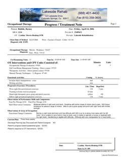 Sample OT Reports Adult All | PDF | Anatomical Terms Of Motion ...