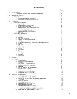 2
TABLA DE CONTENIDO 
 
Pág. 
 
1. 
INTRODUCCION 
 
 
 
 
 
 
 
 
 
 
 
• 
Certificado de instrucción sobre la tecnología d
