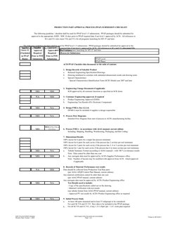 SQF-013a ACH PPAP Checklist
Revision Date: October 1, 2008
Hard Copies of this Document are Uncontrolled
Page 1 of 3
Printed