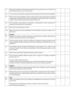 5.5 
Determine if the value of stock fluctuates seasonally or for any other reason. If so, What is the 
reason? When does thi