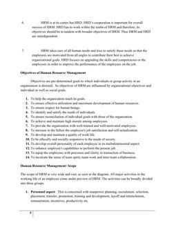 6.
HRM is at its centre has HRD. HRD’s cooperation is important for overall 
success of HRM. HRD has to work within the realm