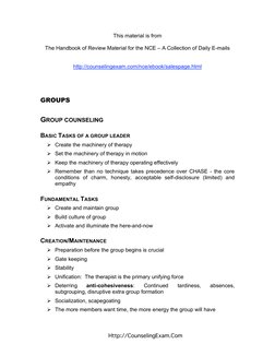 Http://CounselingExam.Com 
This material is from 
 
The Handbook of Review Material for the NCE – A Collection of Daily E-mai