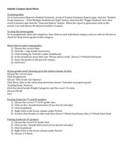 Infinite Campus Grading Cheat Sheet | PDF | Computers