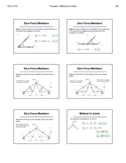 Zero Force Members
Case 1: If two members are connected at a joint and there is 
no external force applied to the joint
F1
F2
