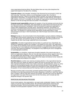 10 
many organizational learning efforts. We also believe there are many other disciplines that 
support and expand on the