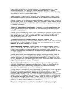 4 
Diagrams also facilitate learning. Studies have shown that many people learn best through 
representational images, such