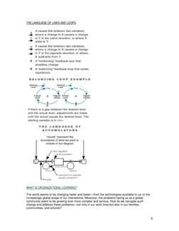 8 
THE LANGUAGE OF LINKS AND LOOPS 
 
 
WHAT IS ORGANIZATIONAL LEARNING? 
 
The world seems to be changing faster and faste