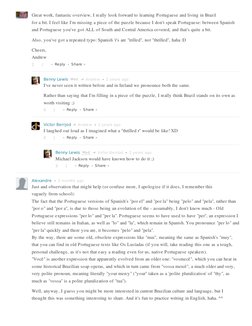 • Reply
•
Great work, fantastic overview, I really look forward to learning Portuguese and living in Brazil
for a bit. I feel