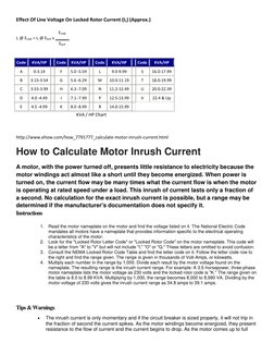 Lock Rotor Current Table Calculating Locked Rotor Current | PDF | Electric Motor | Voltage