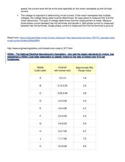 Rotor Code Chart Calculating Locked Rotor Current | PDF | Electric Motor | Voltage
