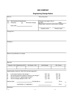 Engineering Change Notice Template | PDF