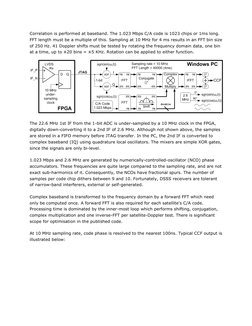 Correlation is performed at baseband. The 1.023 Mbps C/A code is 1023 chips or 1ms long. 
FFT length must be a multiple of th